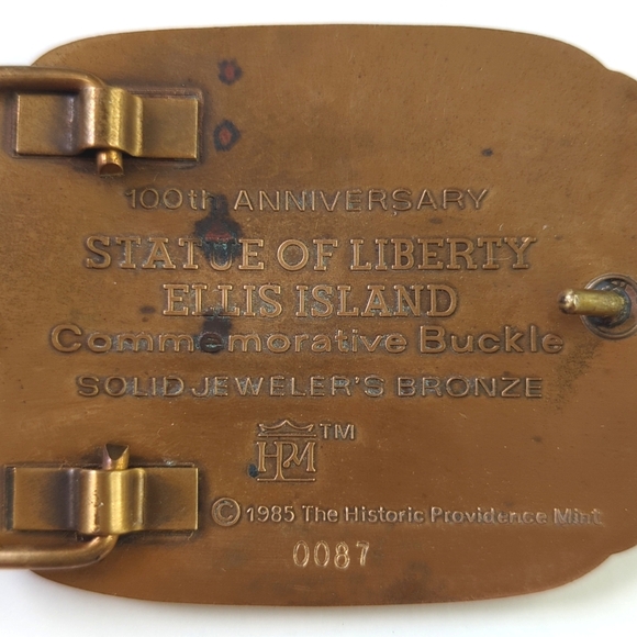 80's Vintage Statue of Liberty 100th Anniversary Solid Bronze Belt Buckle - Picture 6 of 6